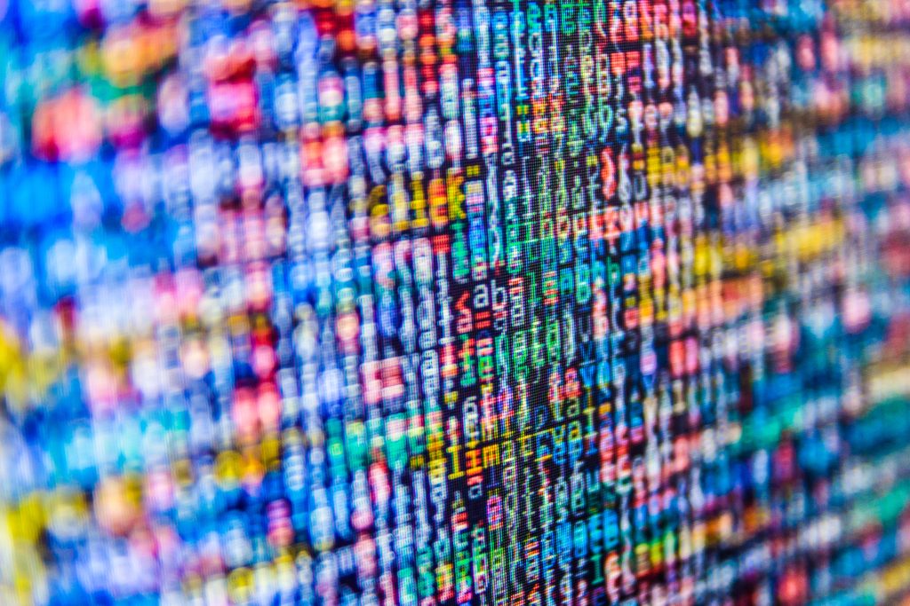 Data on a screen